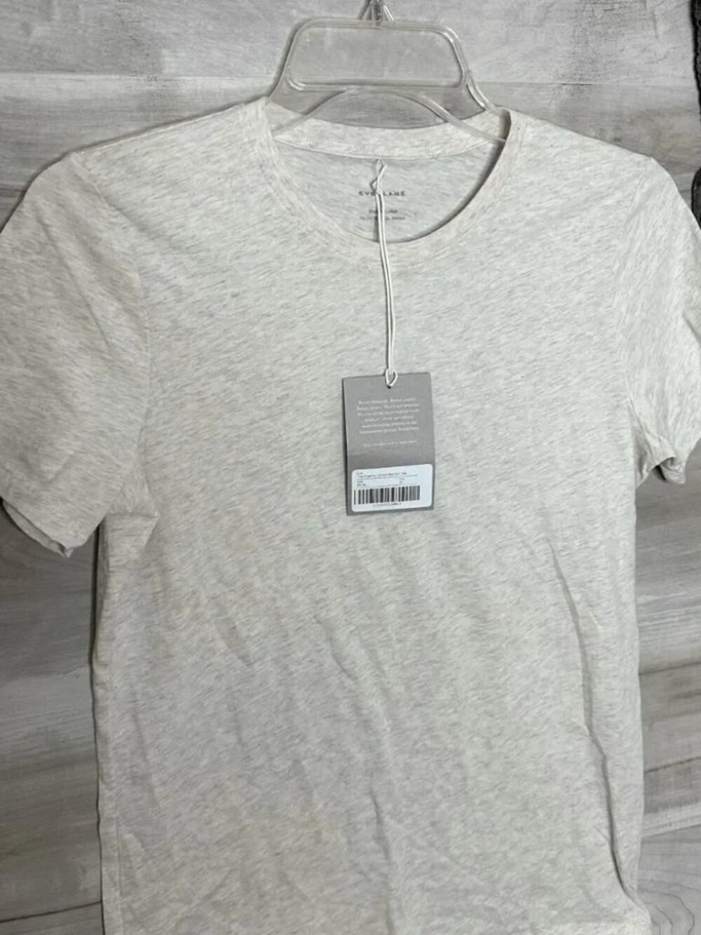 Everlane Womens Heathered Off White Short Sleeve Box Cut T-Shirt Size Medium - Picture 4 of 8